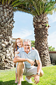 Older man and granddaughter