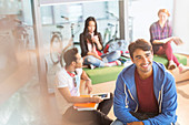 University students in lounge