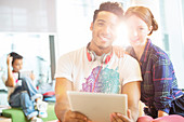 University students using tablet