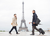 Businessmen walking in Paris