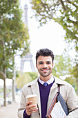 Businessman smiling in Paris