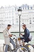Businessmens on bicycles in Paris
