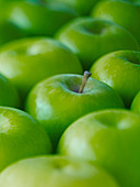 Whole green Granny Smith apples