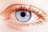Extreme close up of blue eye