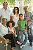 Smiling multi-generation family
