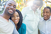 Portrait of smiling couple with parents