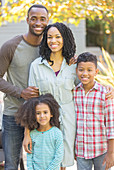 Portrait of smiling family outdoors