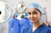 Smiling female surgical nurse