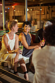 Women relaxing at party