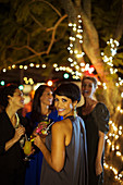 Woman smiling at party