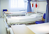 Empty beds in hospital room