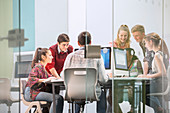 Students working with computers
