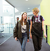 Students walking in corridor