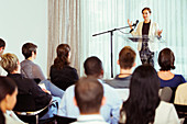 Businesswoman giving presentation
