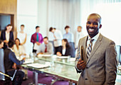 Smiling young man wearing suit