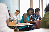 Students sitting at desks