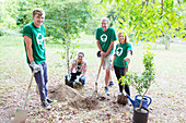 Environmentalist volunteers planting
