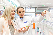 Pharmacist recommending products