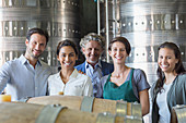 Winery employees in cellar