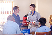 Instructor leading CPR training class