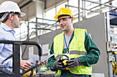 Workers in protective workwear