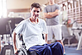 Man in wheelchair at physical therapy