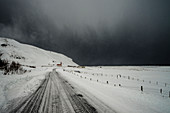 Snow covered landscape, Vik, Iceland