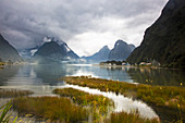 Lake and mountains, Milford Sound, New Zealand