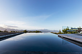 Tranquil infinity pool with mountain view