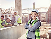 Portrait female construction worker