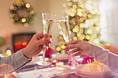 Couple toasting champagne flutes