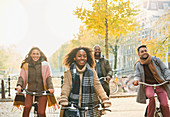 Young friends bike riding