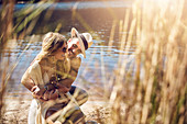 Affectionate young couple hugging