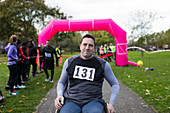 Portrait man in wheelchair