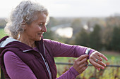 Active senior woman exercising