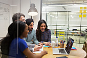 Creative business people video conferencing