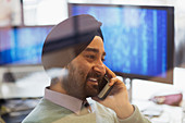 Indian computer programmer in turban