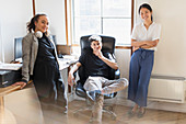 Portrait creative business people in office
