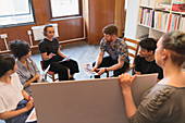 Creative business people brainstorming meeting