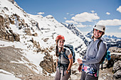 Portrait women mountain climbing, Canada