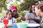 Happy family enjoying lunch