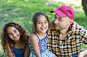 Portrait father and daughters