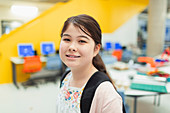 Portrait student in library