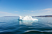 Melting polar ice on blue Atlantic Ocean Greenland