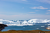 Majestic glacial icebergs on remote
