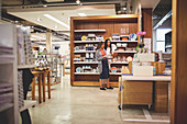 Women talking and shopping in home goods store
