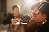 Violinists performing