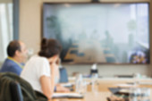 Business people video conferencing