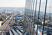 Sunny urban view from highrise building, London