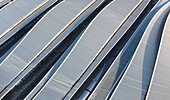Corrugated train station rooftops
